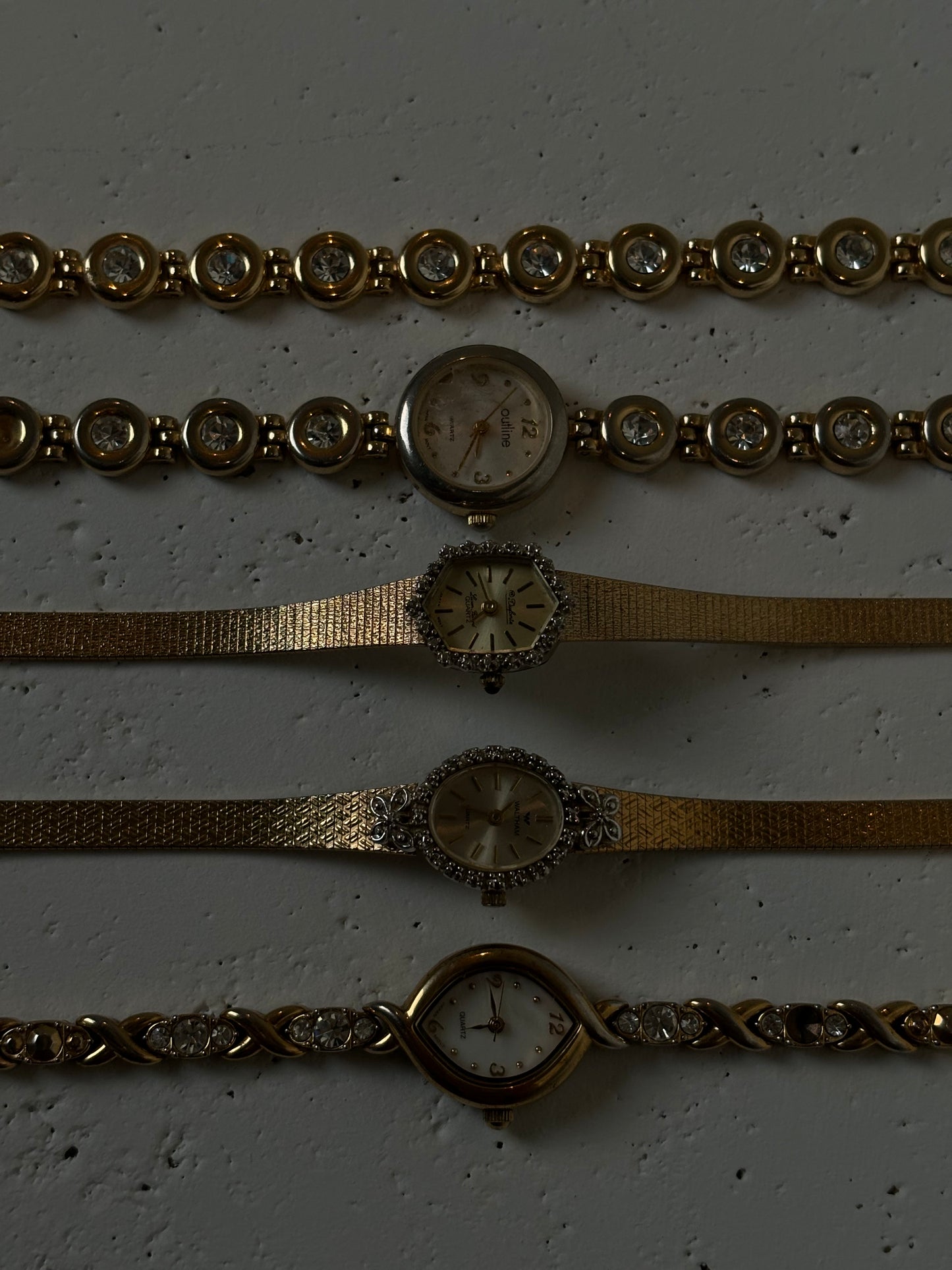 Diamanté band gold vintage watch