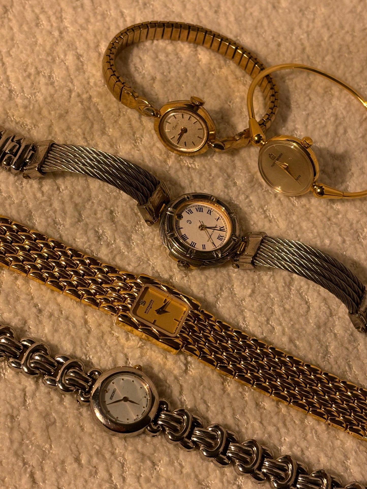 Gold Timex antique bracelet-style watch