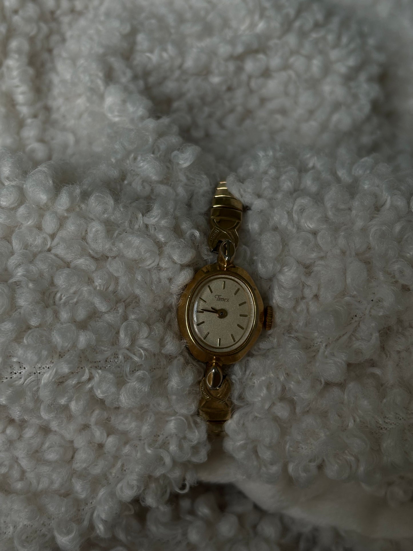 Gold Timex antique bracelet-style watch