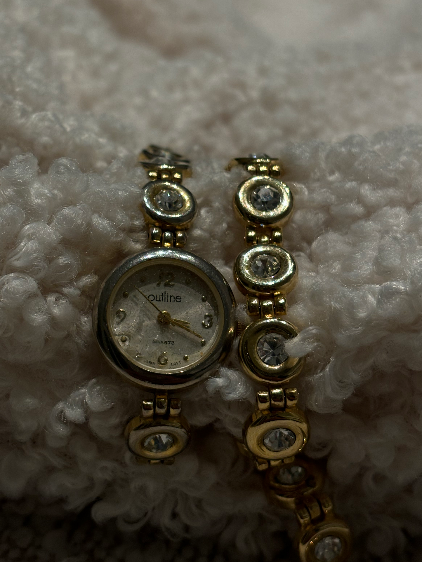 Diamanté watch and bracelet set